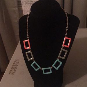Colorful rectangular necklace